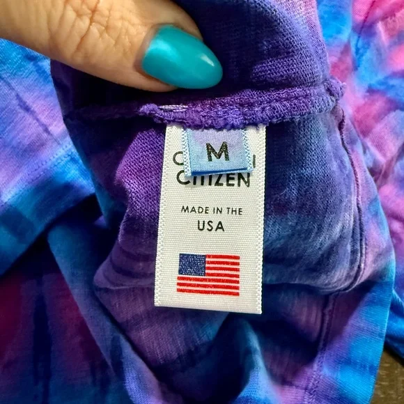 NWT Cotton Citizen Tokyo Crop Tee in Hibiscus Tie Dye Sz Medium - Picture 8 of 8